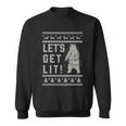 Polar Bear Lets Get Lit Xmas Ugly Christmas Funny Gift Sweatshirt