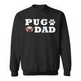 Pug Dad With Paw And Pug Graphic Sweatshirt