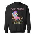 Retired Flamingo Lover Funny Retirement Party Coworker 2021 Men Women Sweatshirt Graphic Print Unisex