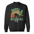 Retro Groovy Happy St Patricks Day Go Lucky Charm Shamrock Sweatshirt