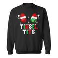 Retro Tinsel Tits And Jingle Balls Funny Matching Christmas Men Women Sweatshirt Graphic Print Unisex