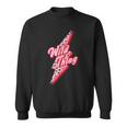 Retro Valentine Day Pink Leopard Lightning Bolt Boho Men Women Sweatshirt Graphic Print Unisex