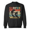 Retro Vintage Daddy Surfer Funny Surfing Dad Gift Sweatshirt