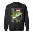 Santa Hat Bass Fish Xmas Lighting Ugly Bass Christmas Funny Gift Sweatshirt