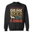 St Bernard Dad Drink Beer Hang With Dog Funny Men Vintage Sweatshirt