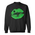 St Patricks Day Kissin Lips Kiss Irish Clover Sweatshirt