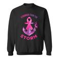 Stronger Than The Storm Fight Breast Cancer Ribbon Wear Pink Sweatshirt