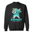 Support Squad Sexual Assault Awareness Teal Unicorn Sweatshirt