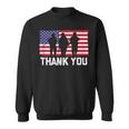 Thank You American Flag Military Heroes Veteran Day Design Men Women Sweatshirt Graphic Print Unisex