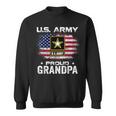 US Army Proud Grandpa With American Flag Gift Veteran Gift Men Women Sweatshirt Graphic Print Unisex