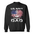 US Navy Proud Dad With American Flag Gift Veteran Day Sweatshirt