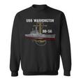 Uss Washington Bb-56 Battleship Ww2 American Warship Veteran Sweatshirt