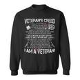 Veteran Creed Proud Veterans Dad Grandpa Men Sweatshirt