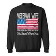 Vintage American Flag Us Military Family Veteran Wife Men Women Sweatshirt Graphic Print Unisex