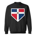 Vintage Baseball Home Plate With Dominican Republic Flag Sweatshirt