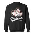 Vintage Cincinnati City Baseball Lover Baseball Fans Sweatshirt