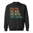 Vintage Dog Dad Man Myth Legend Fathers Day Pug Dad Sweatshirt