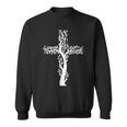 Vintage Faith Cross Tree Christian Roots Religious Christ Sweatshirt
