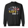 Vintage Im A Proud Navy With American Flag For Dad Sweatshirt
