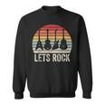 Vintage Retro Lets Rock Rock And Roll Guitar Music Sweatshirt