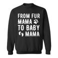 Womens From Fur Mama To Baby Mama Pregnant Dog Lover New Mom Mother Sweatshirt