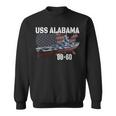 Ww2 American Battleship Uss Alabama Bb-60 Warship Veterans Sweatshirt