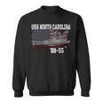 Ww2 American Battleship Uss North Carolina Bb-55 Warships Sweatshirt
