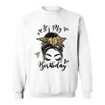 19Th Birthday Decorations Girl Messy Bun 19 Years Old Bday Sweatshirt