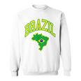 Brazil Brazilian Map Football Fans Flag South Latin America Men Women Sweatshirt Graphic Print Unisex