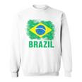 Brazil Soccer Football Brazilian Flag Yellow Vintage Men Women Sweatshirt Graphic Print Unisex