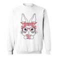 Cute Bunny Rabbit Face Leopard Bandana Headband Glasses Girl Sweatshirt