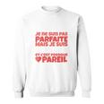 Französisches Slogan-Sweatshirt Je ne suis pas parfaite in Weiß, Stilvoll & Einzigartig