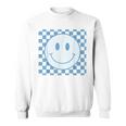 Funny Happy Face Checkered Pattern Smile Face Meme Sweatshirt