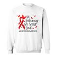 In February We Wear Red Heart Disease Awareness Month Sweatshirt