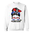 Koningsdag Netherlands Messy Bun Kingsday Dutch Kings Day Sweatshirt