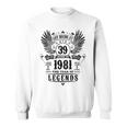 Legende Geburtstag 1981 Langarm-Sweatshirt, 39 Jahre Jubiläum