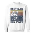 Mens Best Dad By Par Golfer Golf Disc Golf Club Swing Retro Sweatshirt
