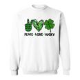 Peace Love Luck Lucky Clover Shamrock St Patricks Day Sweatshirt