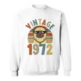 Vintage 47Th Birthday Dog Pug Vintage 1972 Classic Men Women Sweatshirt Graphic Print Unisex