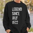 100 Geburtstag Männer Frauen Geboren Juli 1922 Sweatshirt Geschenke für Ihn