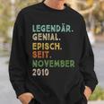 12 Geburtstag November Legendär Episch Seit 2010 Sweatshirt Geschenke für Ihn