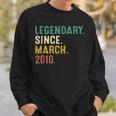 13 Years Old Gifts Legend Since March 2010 13Th Birthday Sweatshirt Gifts for Him