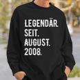 15 Geburtstag Geschenk 15 Jahre Legendär Seit August 2008 Sweatshirt Geschenke für Ihn