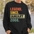 15 Geburtstag Legende Seit Januar 2008 15 Jahre Alt Sweatshirt Geschenke für Ihn