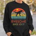 16 Year Old Gift Dinosaur Awesome Since 2007 16Th Birthday Sweatshirt Gifts for Him