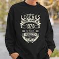 45Th Birthday Gift Vintage Legends Born In 1978 45 Years Old  Men Women Sweatshirt Graphic Print Unisex