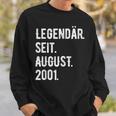 22 Geburtstag Geschenk 22 Jahre Legendär Seit August 2001 Sweatshirt Geschenke für Ihn