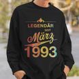 30 Geburtstag 30 Jahre Alt Legendär Seit März 1993 V2 Sweatshirt Geschenke für Ihn