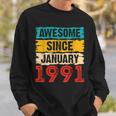 32 Year Old Awesome Since Januar 1991 32 Geburtstag Geschenke Sweatshirt Geschenke für Ihn