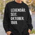 34 Geburtstag Geschenk 34 Jahre Legendär Seit Oktober 1989 Sweatshirt Geschenke für Ihn